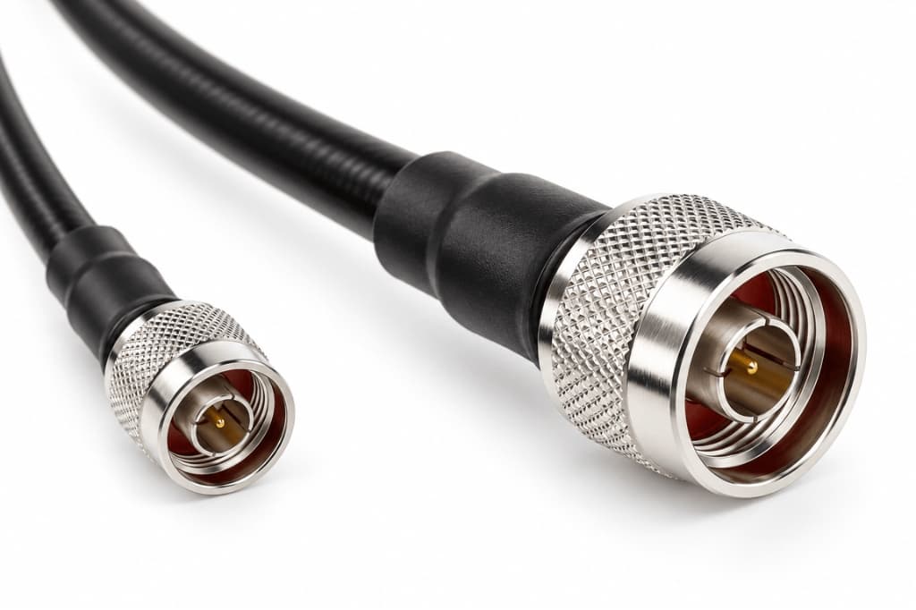 FLMR400 50 cm N-Male to N-Male Kablo | 50 Ohm 6 GHz Düşük Kayıplı RF Koaksiyel Kablo