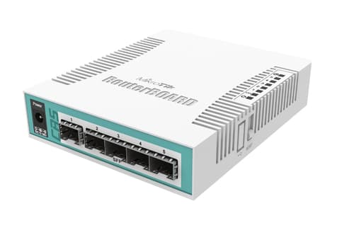 MikroTik CRS106-1C-5S — 5× SFP + 1× Combo, kompakt fiber switch