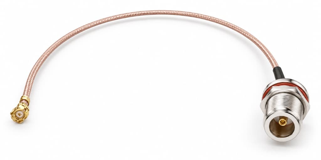 30 cm RG316 N-Female to U.FL Pigtail Kablo | 50 Ohm DC–6 GHz RF Koaksiyel Kablo