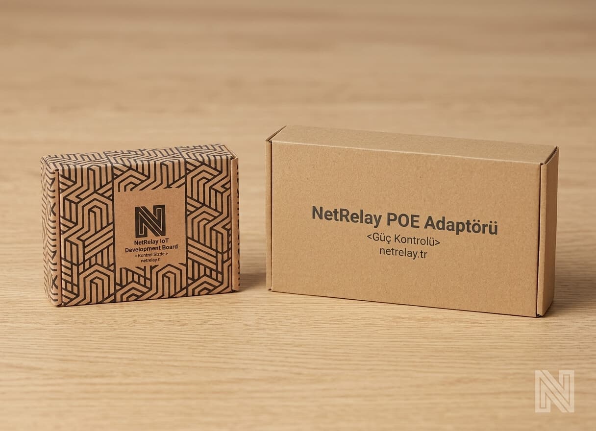 NetRelay IoT Development Board 4 Röle (PoE-Ethernet-WiFi Lan Relay) Geliştirme Kartı (Adaptörlü)