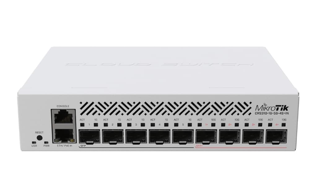 MikroTik CRS310-1G-5S-4S+IN 4× 10G SFP+, 5× 1G SFP Switch