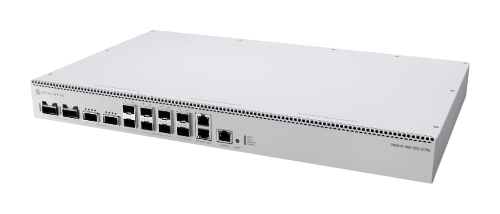 MikroTik CRS812 DDQ | 2×400G QSFP-DD, 2×200G QSFP56, 8×50G SFP56 | 400G leaf spine switch