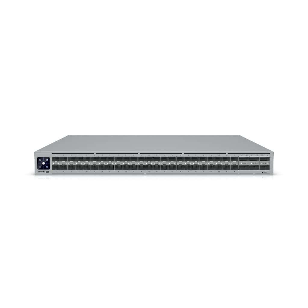 UBNT UniFi Enterprise Campus Aggregation (ECS-Aggregation) – 48× 25G SFP28, 6× 100G QSFP28 ve MC-LAG Destekli 1.8 Tbps Layer 3 Aggregation Switch