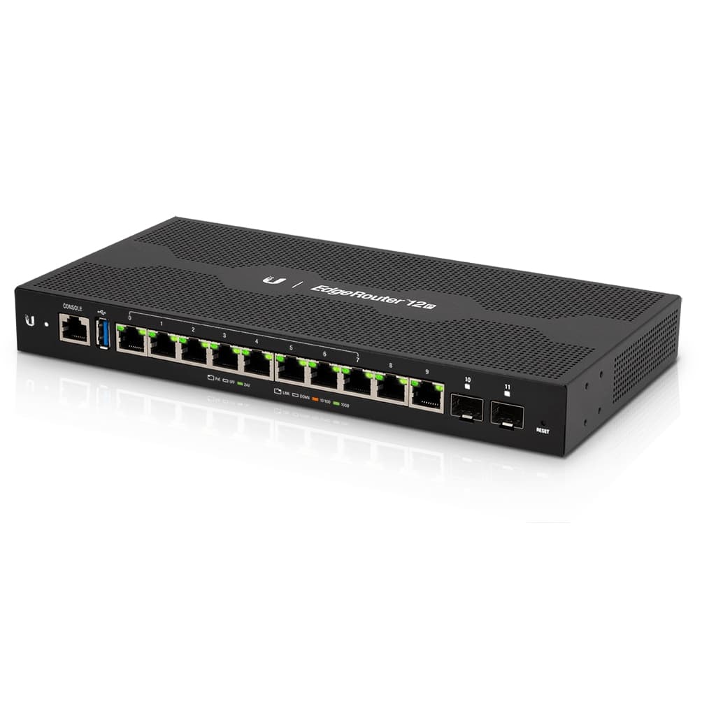 UBNT EdgeRouter 12P (ER-12P) – 10 Gigabit RJ45, 2 SFP ve 24V Pasif PoE Destekli Güçlü Router