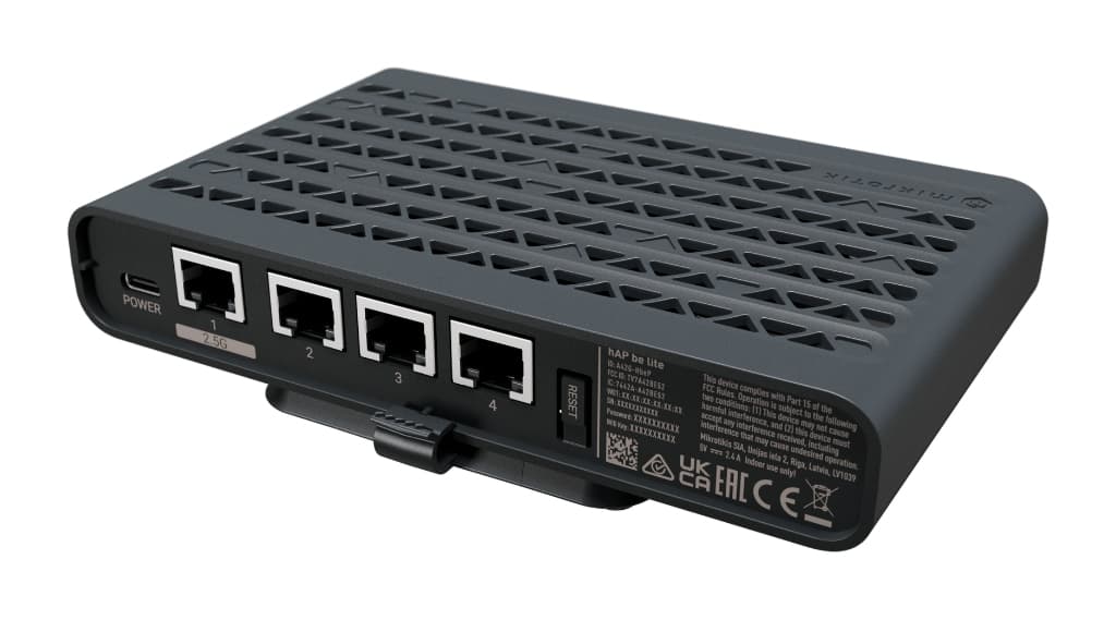 MikroTik hAP be Lite - A42G-HbeP Wi-Fi 7 AP Firewall Router 2.5G Ethernet MLO Wi-Fi BE3600