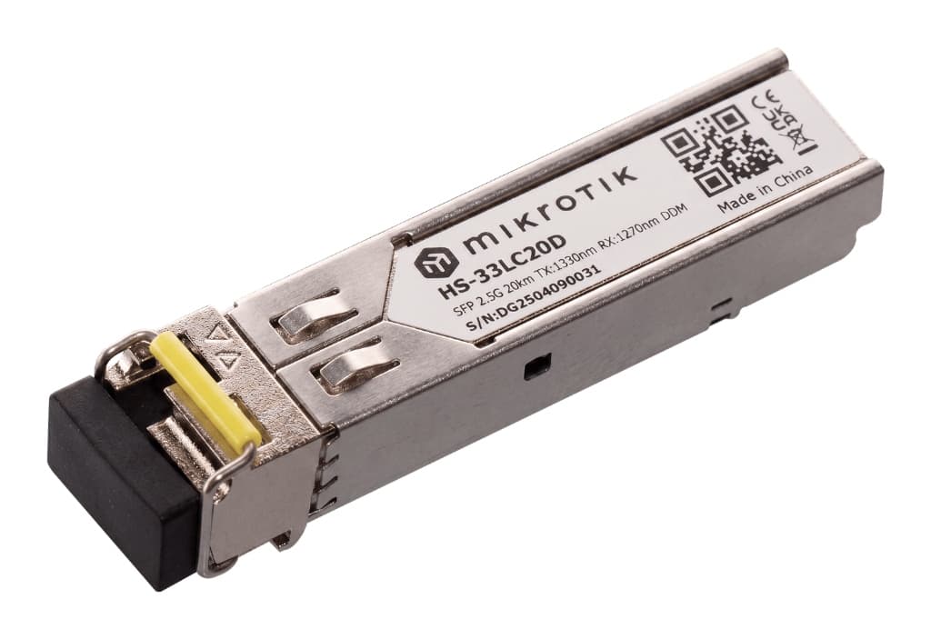 MikroTik HS-2733LC20D | 1G/2.5G BiDi Single-Mode SFP Çifti, Tek Fiber, 20 km, LC, DDM