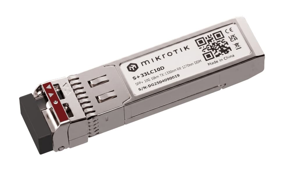 MikroTik S+2733LC10D | 10G BiDi Single-Mode SFP+ Çifti, Tek Fiber, 10 km, LC, DDM