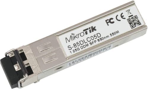 MikroTik S-85DLC05D — 1.25G 850nm Multi Mode SFP Modül • 550 m • Dual LC • DDM Destekli