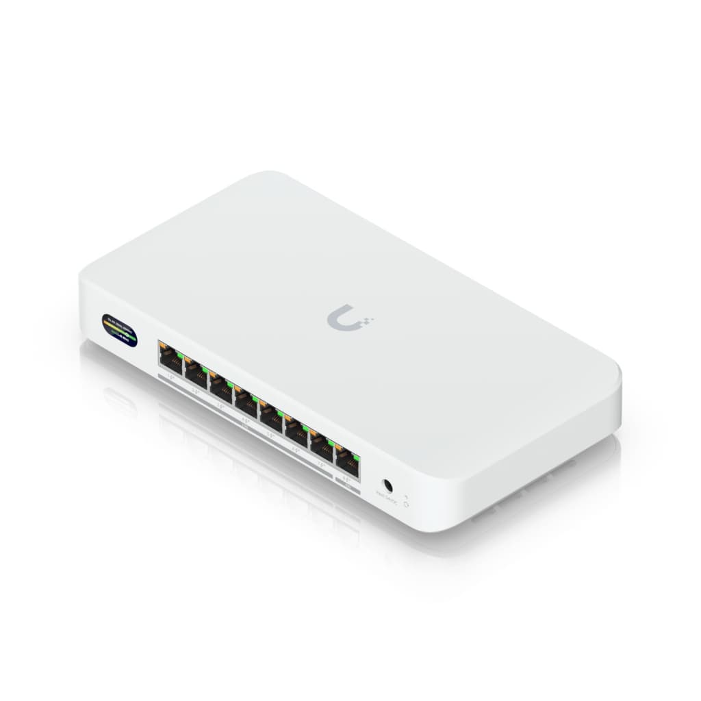 UBNT UniFi Device Bridge Switch (UDB-Switch) – WiFi 7 Uplink’li 10GbE + 2.5GbE 8 Port PoE+ Switch | 0.96” LCM, 6 GHz Ready