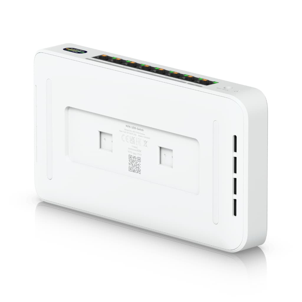 UBNT UniFi Device Bridge Switch (UDB-Switch) – WiFi 7 Uplink’li 10GbE + 2.5GbE 8 Port PoE+ Switch | 0.96” LCM, 6 GHz Ready