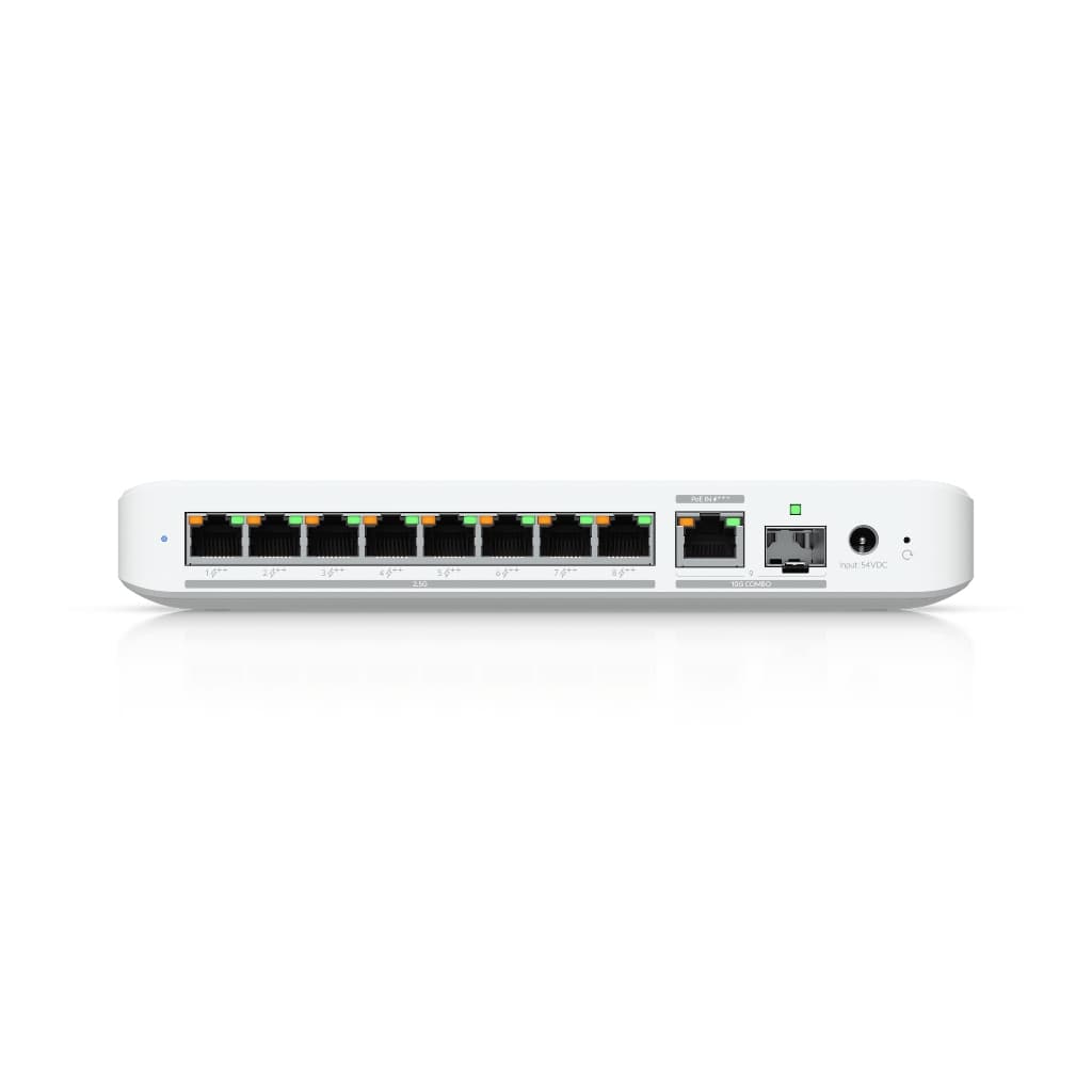 UBNT UniFi Flex 2.5G PoE (USW-Flex-2.5G-8-PoE)  | 8 Port 2.5GbE PoE++, 10G Combo Uplink Switch