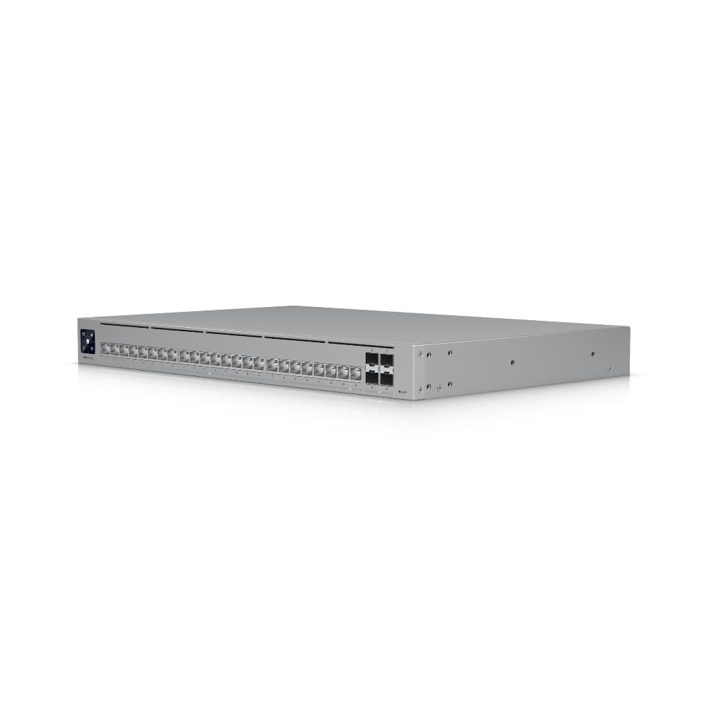 UBNT UniFi Switch Pro HD 24 PoE (USW-Pro-HD-24-PoE) — 22× 2.5G PoE++ + 2× 10G PoE++ ve 4× 10G SFP+ Layer 3 Switch