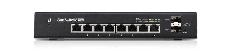 UBNT ES-8-150W - UBNT Edge Switch 8-150W 8 Port 2 SFP Gigabit Yönetilebilir PoE Switch