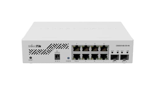 MikroTik CSS610-8G-2S+IN — 8× Gigabit + 2× 10G SFP+, SwOS Lite Yönetilebilir Switch
