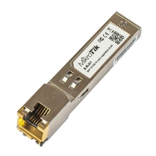 MikroTik S-RJ01 — 1.25G RJ45 SFP Bakır Modül • 100 m • Gigabit Dönüştürücü